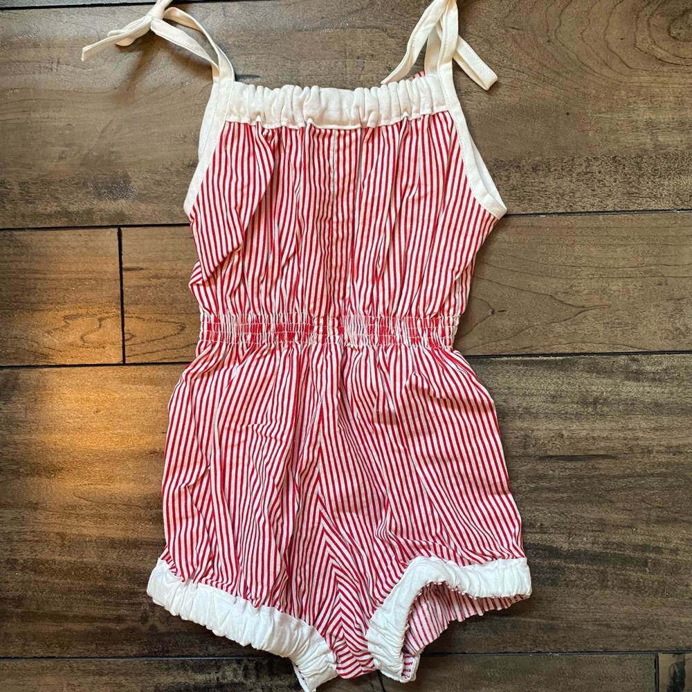 Vintage pin striped romper, size approx 12-18m